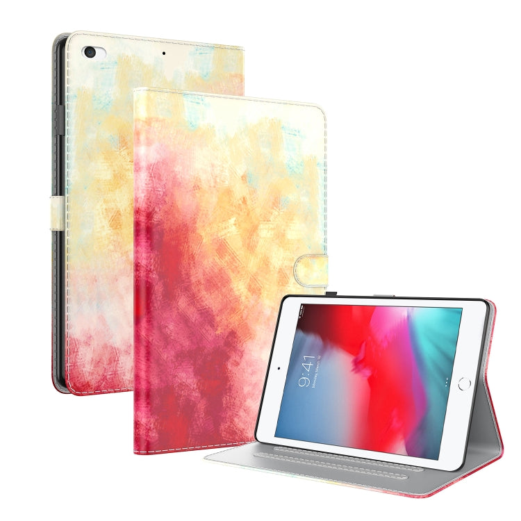 Watercolor Pattern Skin Feel Magnetic Horizontal Flip PU Leather Case with Holder & Card Slots & Photo Frame & Sleep / Wake-up Function For iPad mini 5 / 4 / 3 / 2 / 1