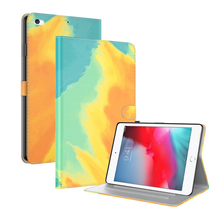 Watercolor Pattern Skin Feel Magnetic Horizontal Flip PU Leather Case with Holder & Card Slots & Photo Frame & Sleep / Wake-up Function For iPad mini 5 / 4 / 3 / 2 / 1