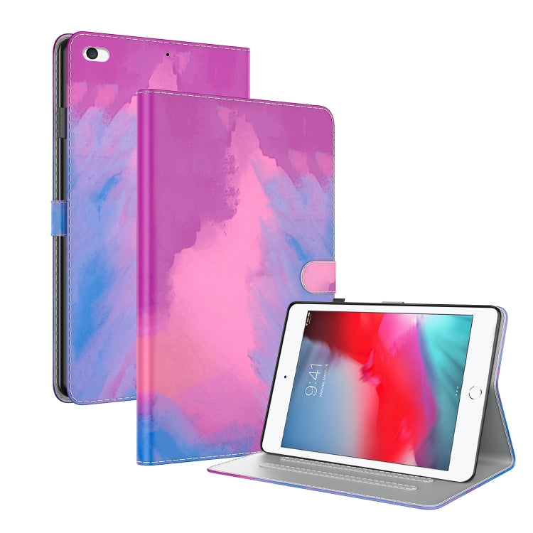 Watercolor Pattern Skin Feel Magnetic Horizontal Flip PU Leather Case with Holder & Card Slots & Photo Frame & Sleep / Wake-up Function For iPad mini 5 / 4 / 3 / 2 / 1
