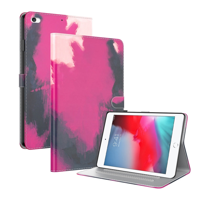 Watercolor Pattern Skin Feel Magnetic Horizontal Flip PU Leather Case with Holder & Card Slots & Photo Frame & Sleep / Wake-up Function For iPad mini 5 / 4 / 3 / 2 / 1