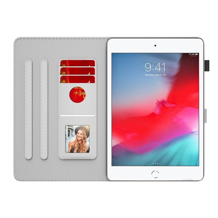 Watercolor Pattern Skin Feel Magnetic Horizontal Flip PU Leather Case with Holder & Card Slots & Photo Frame & Sleep / Wake-up Function For iPad mini 5 / 4 / 3 / 2 / 1
