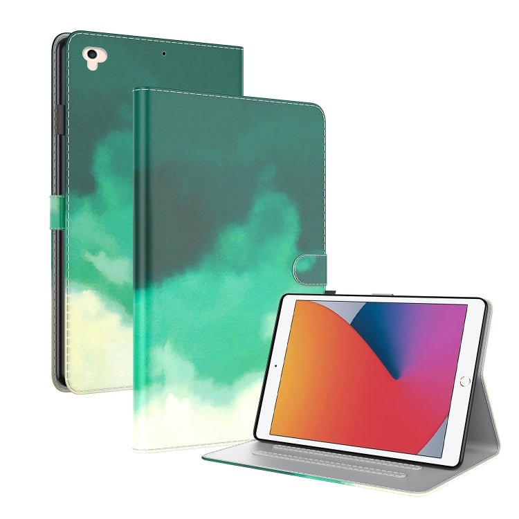 Watercolor Pattern Skin Feel Magnetic Horizontal Flip PU Leather Case with Holder & Card Slots & Photo Frame & Sleep / Wake-up Function For iPad 9.7 (2018 & 2017) / Air 2 / Air