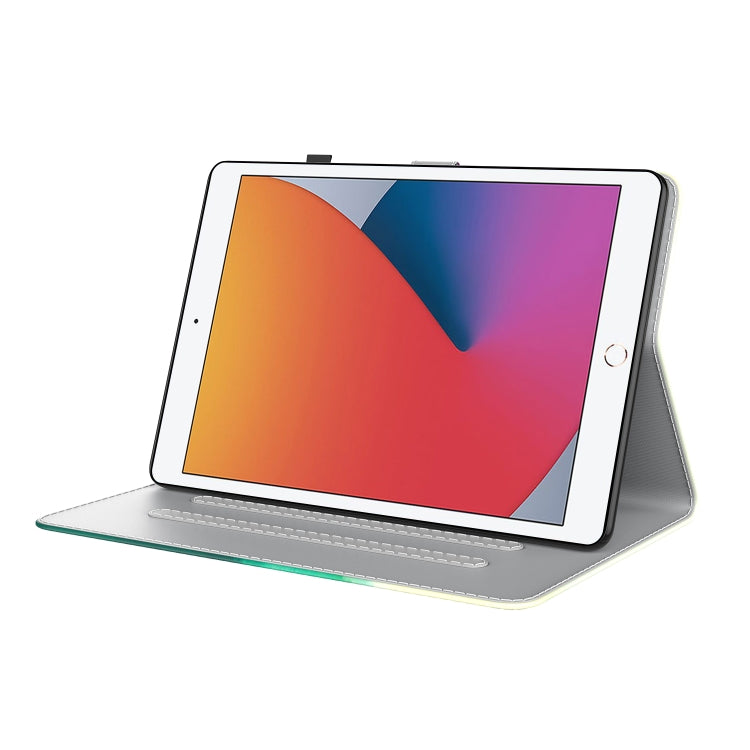 Watercolor Pattern Skin Feel Magnetic Horizontal Flip PU Leather Case with Holder & Card Slots & Photo Frame & Sleep / Wake-up Function For iPad 9.7 (2018 & 2017) / Air 2 / Air