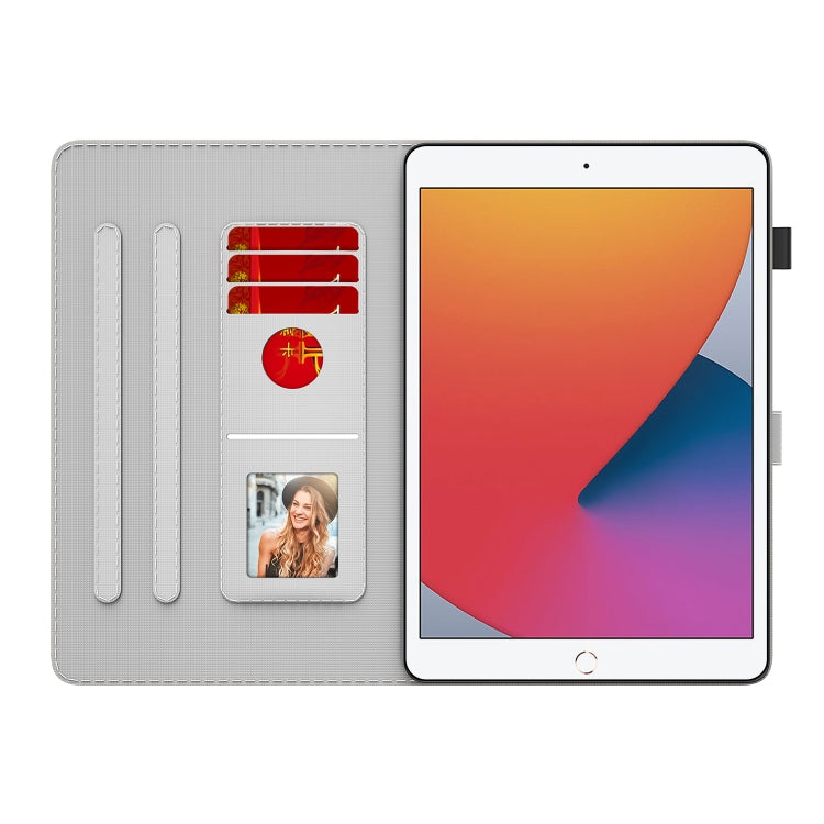 Watercolor Pattern Skin Feel Magnetic Horizontal Flip PU Leather Case with Holder & Card Slots & Photo Frame & Sleep / Wake-up Function For iPad 9.7 (2018 & 2017) / Air 2 / Air