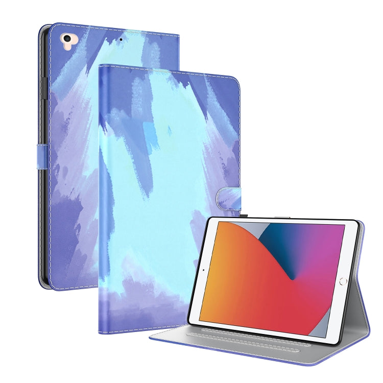 Watercolor Pattern Skin Feel Magnetic Horizontal Flip PU Leather Case with Holder & Card Slots & Photo Frame & Sleep / Wake-up Function For iPad 9.7 (2018 & 2017) / Air 2 / Air
