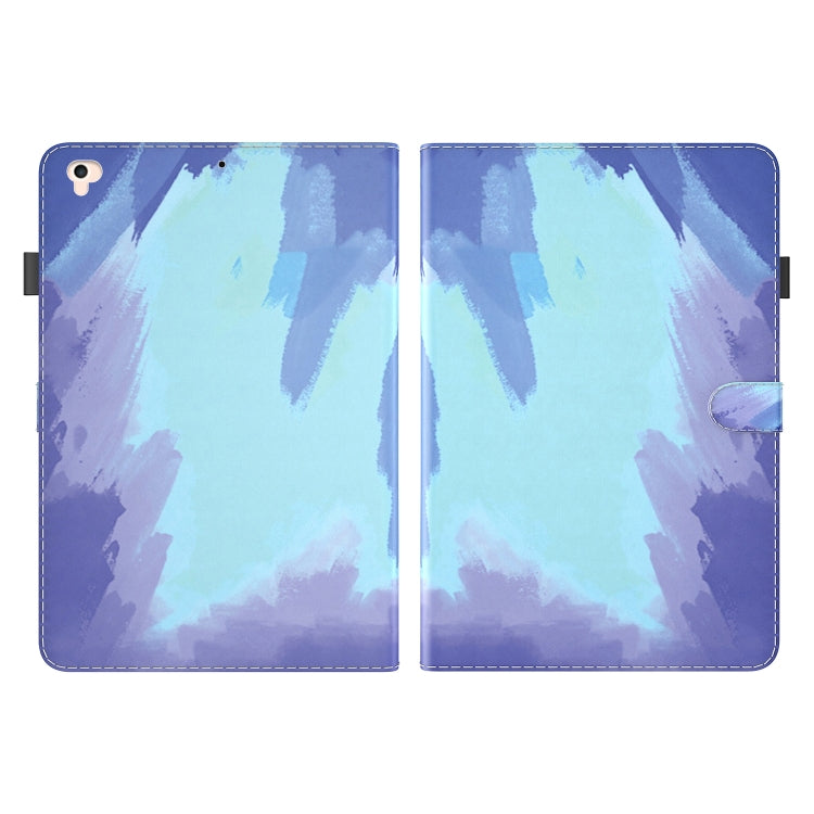 Watercolor Pattern Skin Feel Magnetic Horizontal Flip PU Leather Case with Holder & Card Slots & Photo Frame & Sleep / Wake-up Function For iPad 9.7 (2018 & 2017) / Air 2 / Air