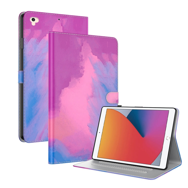 Watercolor Pattern Skin Feel Magnetic Horizontal Flip PU Leather Case with Holder & Card Slots & Photo Frame & Sleep / Wake-up Function For iPad 9.7 (2018 & 2017) / Air 2 / Air