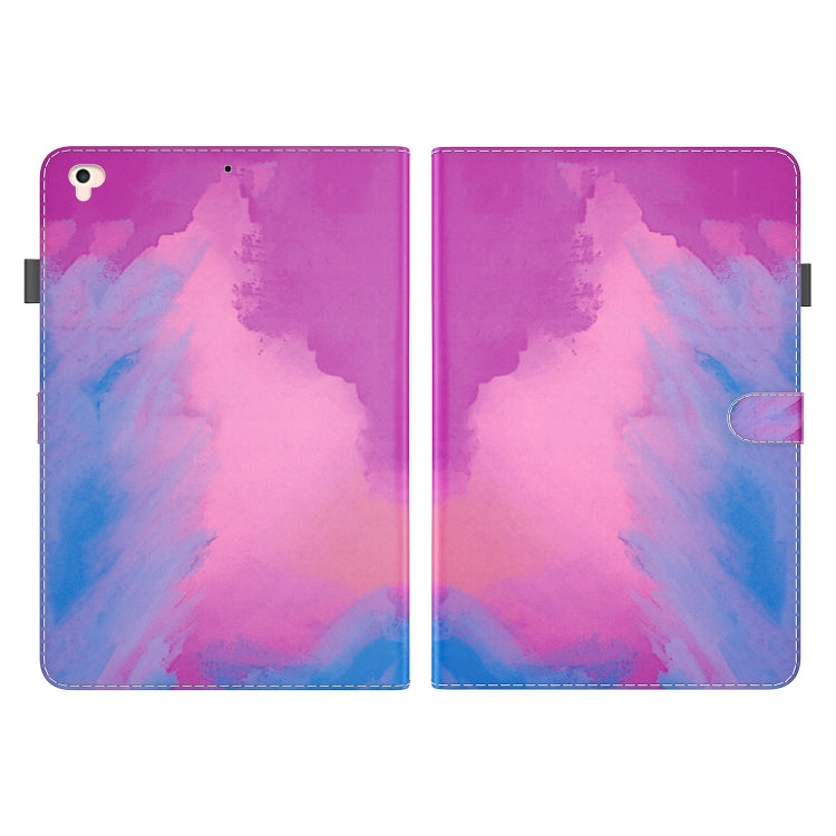 Watercolor Pattern Skin Feel Magnetic Horizontal Flip PU Leather Case with Holder & Card Slots & Photo Frame & Sleep / Wake-up Function For iPad 9.7 (2018 & 2017) / Air 2 / Air