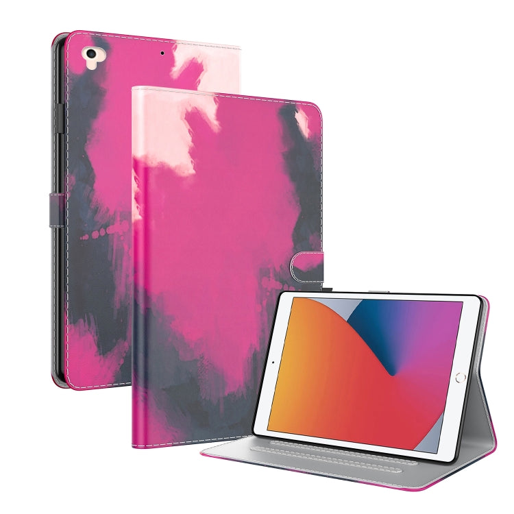 Watercolor Pattern Skin Feel Magnetic Horizontal Flip PU Leather Case with Holder & Card Slots & Photo Frame & Sleep / Wake-up Function For iPad 9.7 (2018 & 2017) / Air 2 / Air