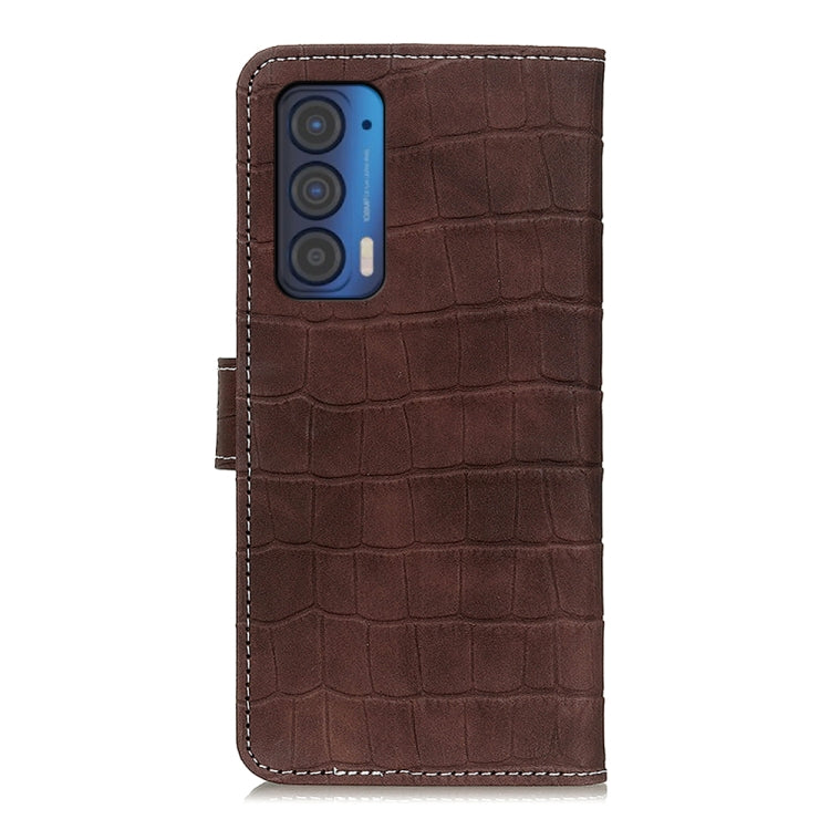For Motorola Edge (2021) Magnetic Crocodile Texture Horizontal Flip Leather Case with Holder & Card Slots & Wallet