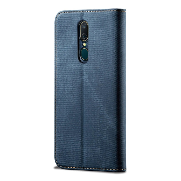 For OPPO A9 / F11 Denim Texture Casual Style Horizontal Flip Leather Case with Holder & Card Slots & Wallet