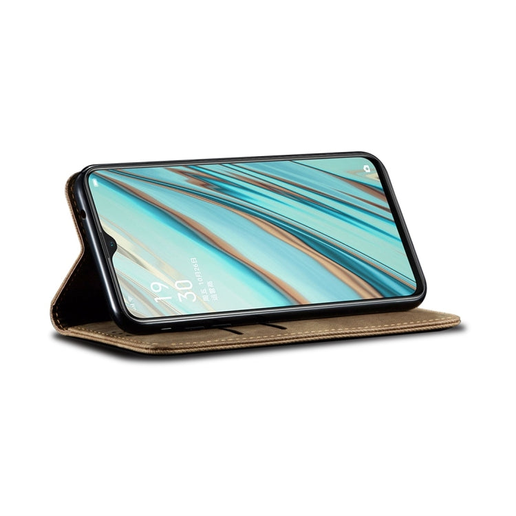 For OPPO A9 / F11 Denim Texture Casual Style Horizontal Flip Leather Case with Holder & Card Slots & Wallet