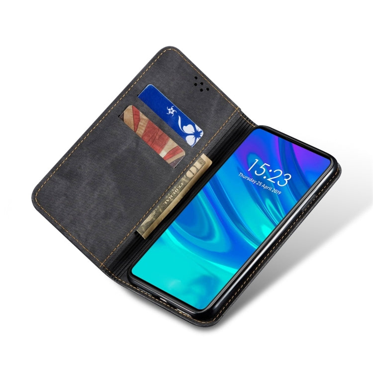 For Huawei P Smart Z / Y9 Prime Denim Texture Casual Style Horizontal Flip Leather Case with Holder & Card Slots & Wallet