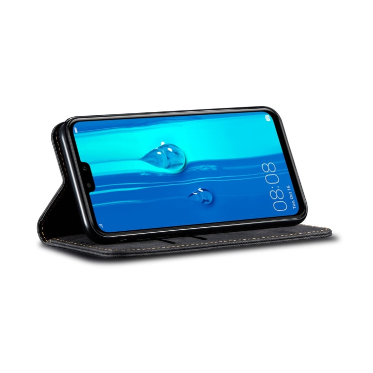 For Huawei Y9 (2019) Denim Texture Casual Style Horizontal Flip Leather Case with Holder & Card Slots & Wallet