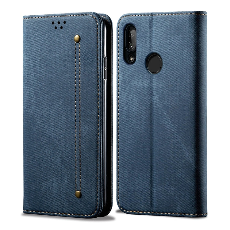 For Huawei Y9 (2019) Denim Texture Casual Style Horizontal Flip Leather Case with Holder & Card Slots & Wallet