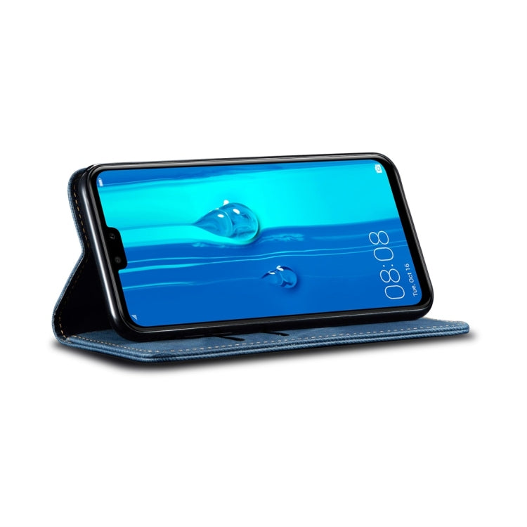 For Huawei Y9 (2019) Denim Texture Casual Style Horizontal Flip Leather Case with Holder & Card Slots & Wallet