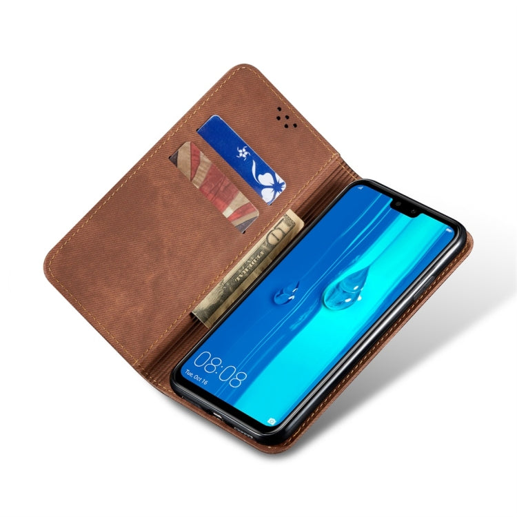 For Huawei Y9 (2019) Denim Texture Casual Style Horizontal Flip Leather Case with Holder & Card Slots & Wallet