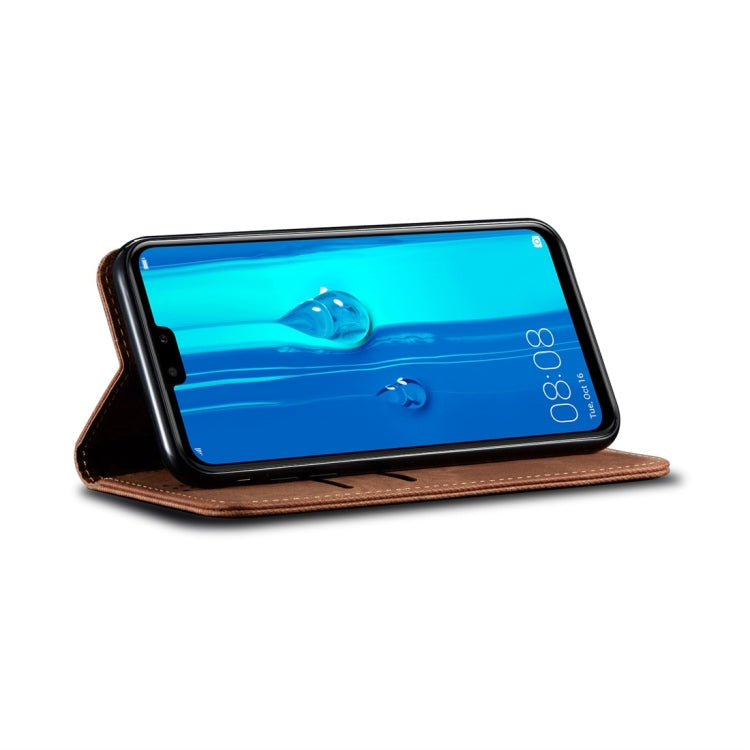 For Huawei Y9 (2019) Denim Texture Casual Style Horizontal Flip Leather Case with Holder & Card Slots & Wallet