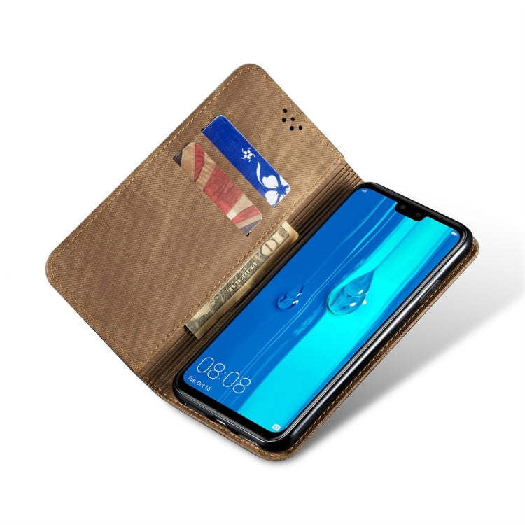 For Huawei Y9 (2019) Denim Texture Casual Style Horizontal Flip Leather Case with Holder & Card Slots & Wallet