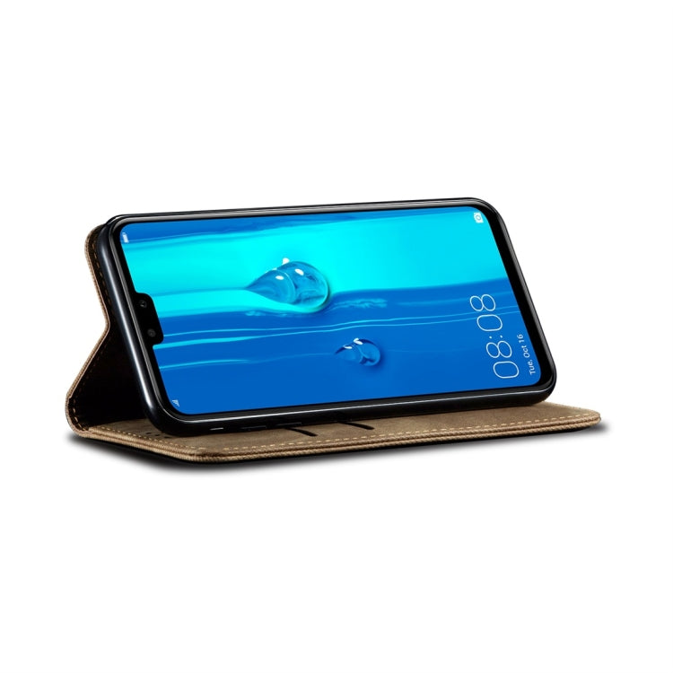For Huawei Y9 (2019) Denim Texture Casual Style Horizontal Flip Leather Case with Holder & Card Slots & Wallet