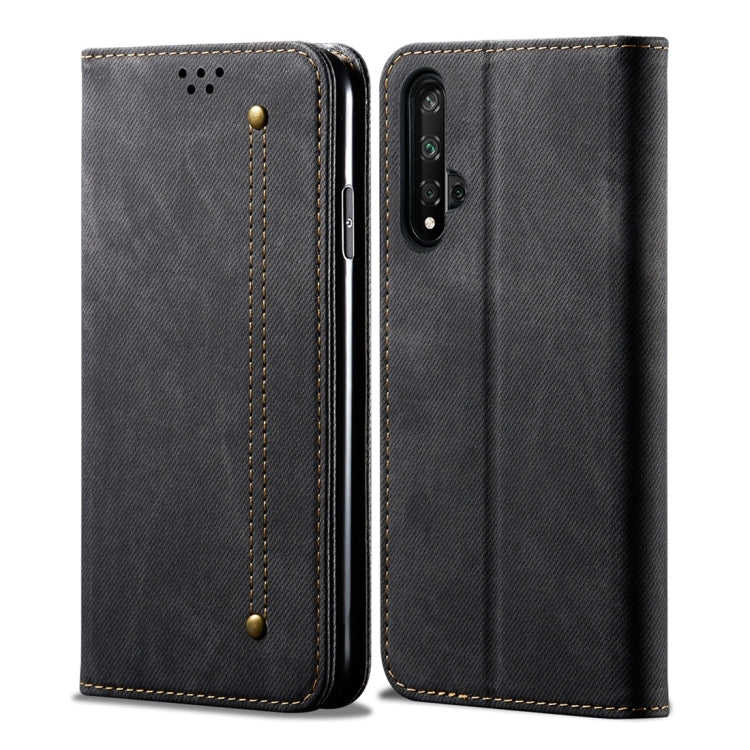 For Huawei Honor 20 Denim Texture Casual Style Horizontal Flip Leather Case with Holder & Card Slots & Wallet