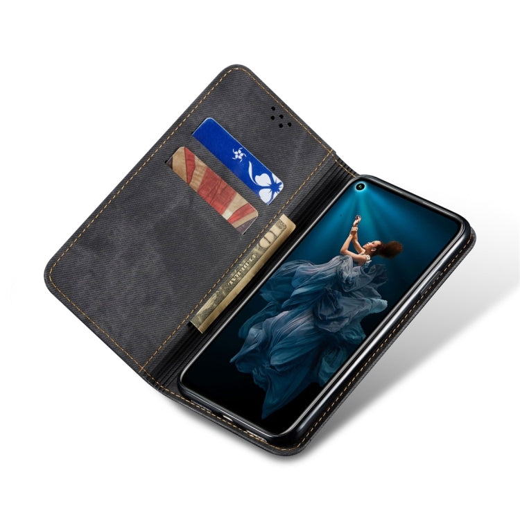 For Huawei Honor 20 Denim Texture Casual Style Horizontal Flip Leather Case with Holder & Card Slots & Wallet