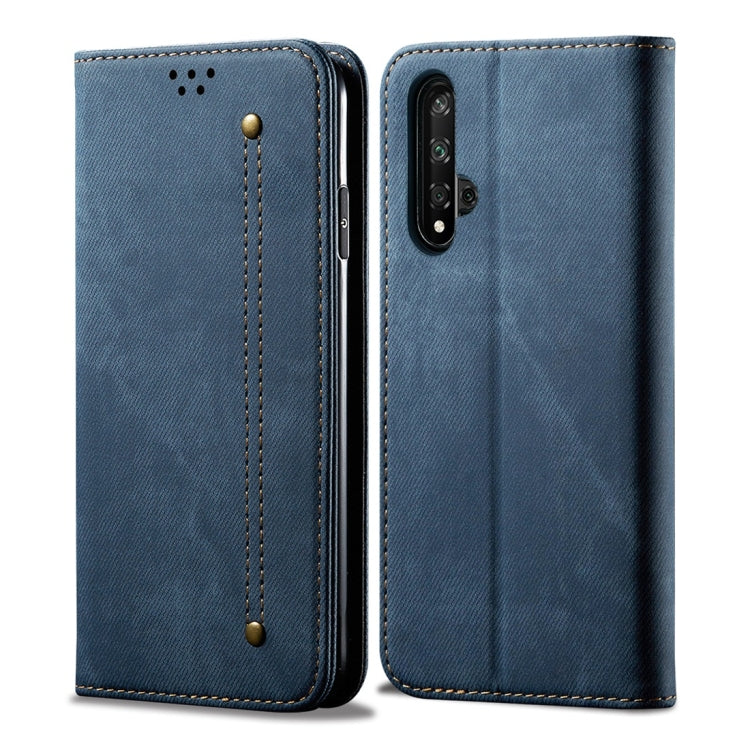 For Huawei Honor 20 Denim Texture Casual Style Horizontal Flip Leather Case with Holder & Card Slots & Wallet