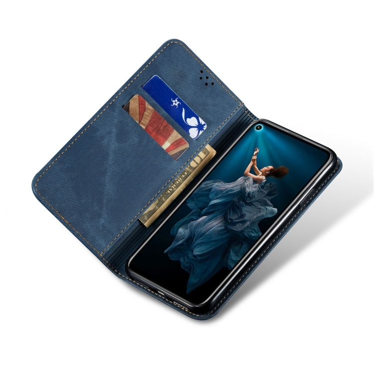 For Huawei Honor 20 Denim Texture Casual Style Horizontal Flip Leather Case with Holder & Card Slots & Wallet