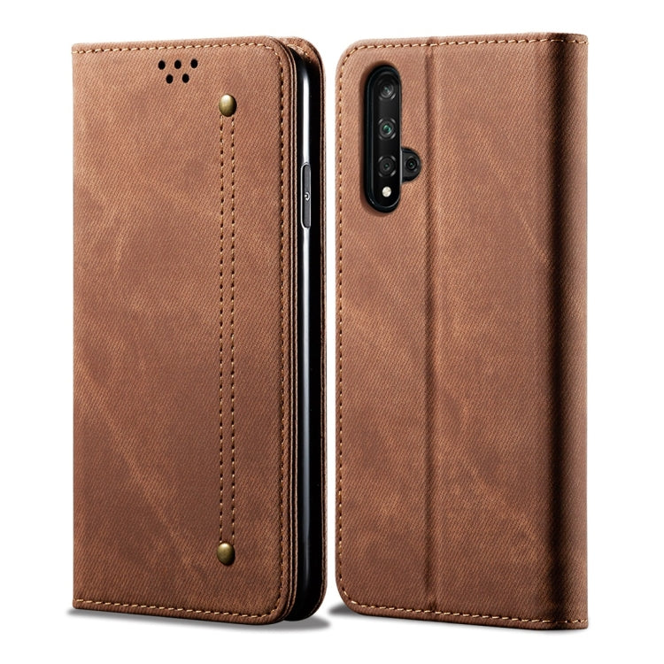 For Huawei Honor 20 Denim Texture Casual Style Horizontal Flip Leather Case with Holder & Card Slots & Wallet