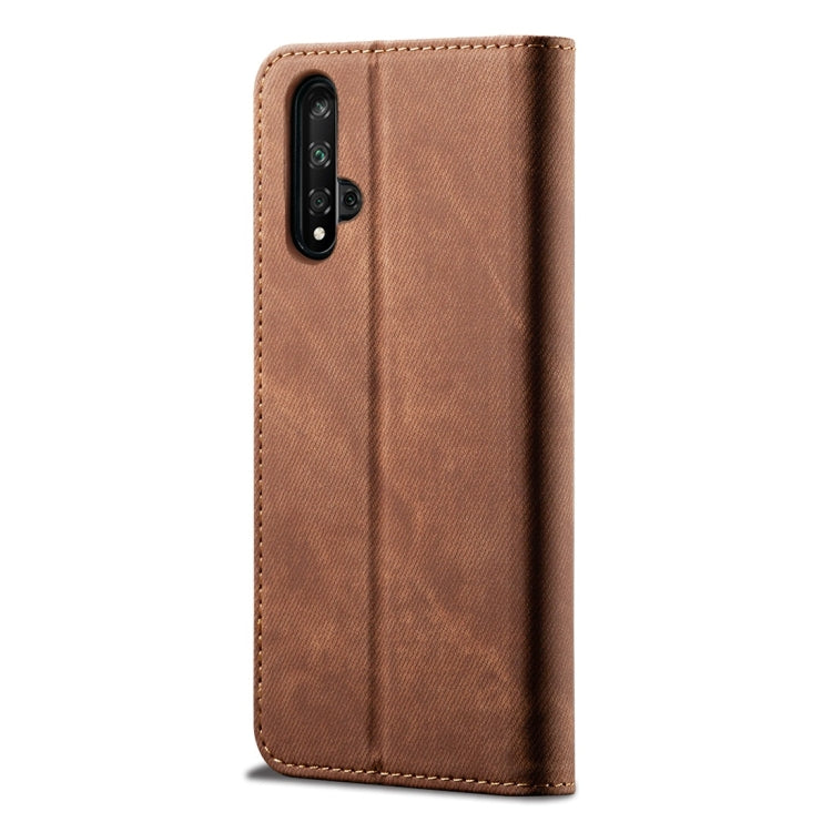 For Huawei Honor 20 Denim Texture Casual Style Horizontal Flip Leather Case with Holder & Card Slots & Wallet