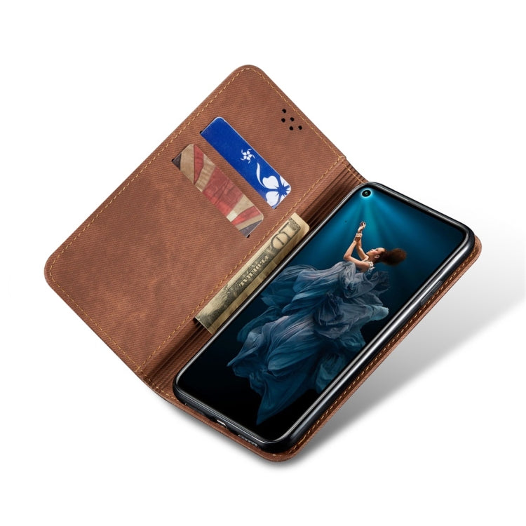 For Huawei Honor 20 Denim Texture Casual Style Horizontal Flip Leather Case with Holder & Card Slots & Wallet