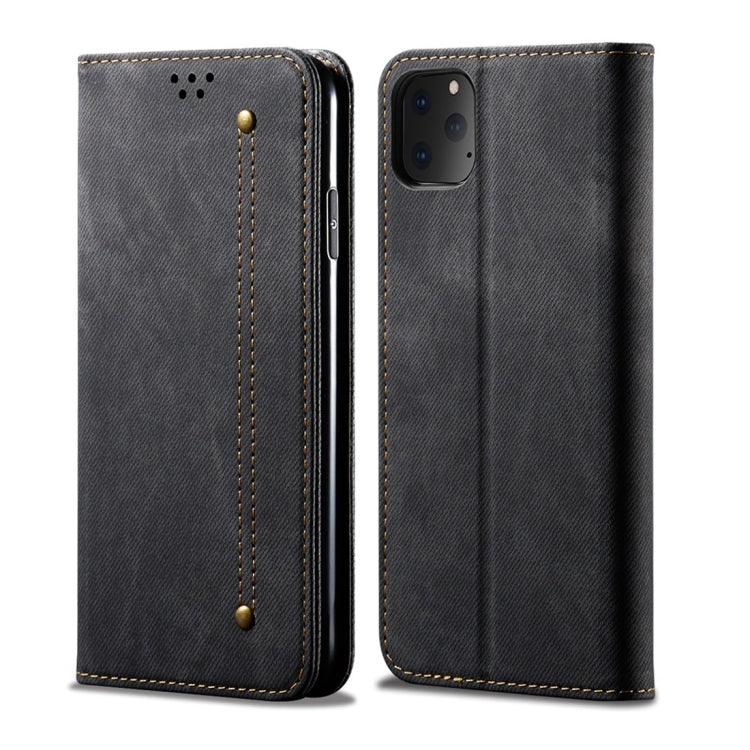 For iPhone 11 Pro Max Denim Texture Casual Style Horizontal Flip Leather Case with Holder & Card Slots & Wallet