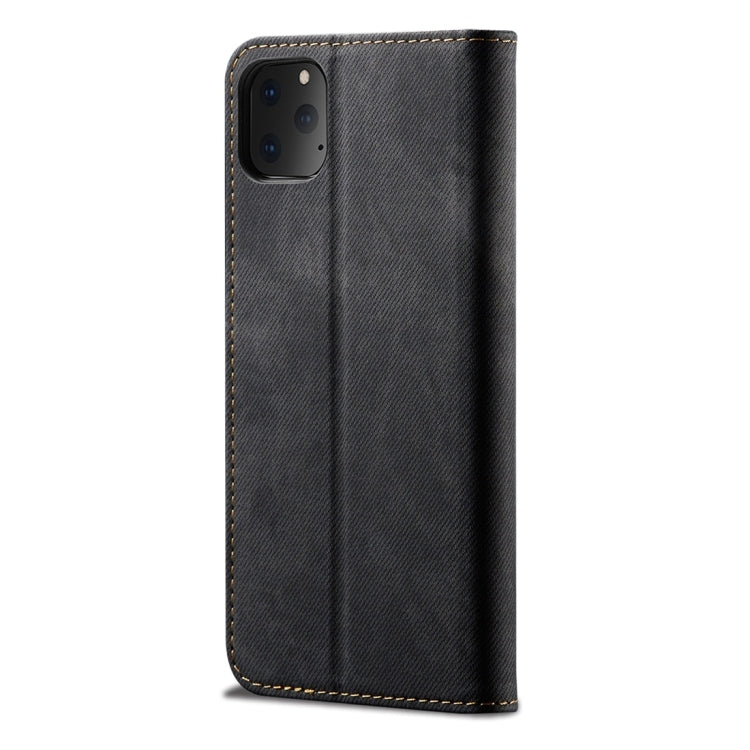 For iPhone 11 Pro Max Denim Texture Casual Style Horizontal Flip Leather Case with Holder & Card Slots & Wallet