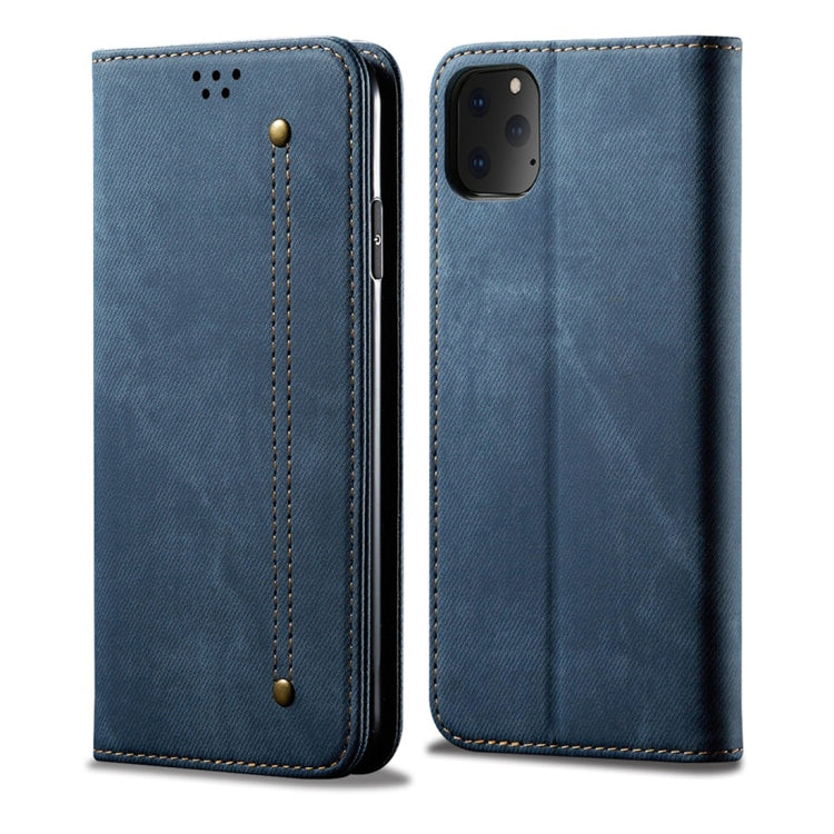 For iPhone 11 Pro Max Denim Texture Casual Style Horizontal Flip Leather Case with Holder & Card Slots & Wallet