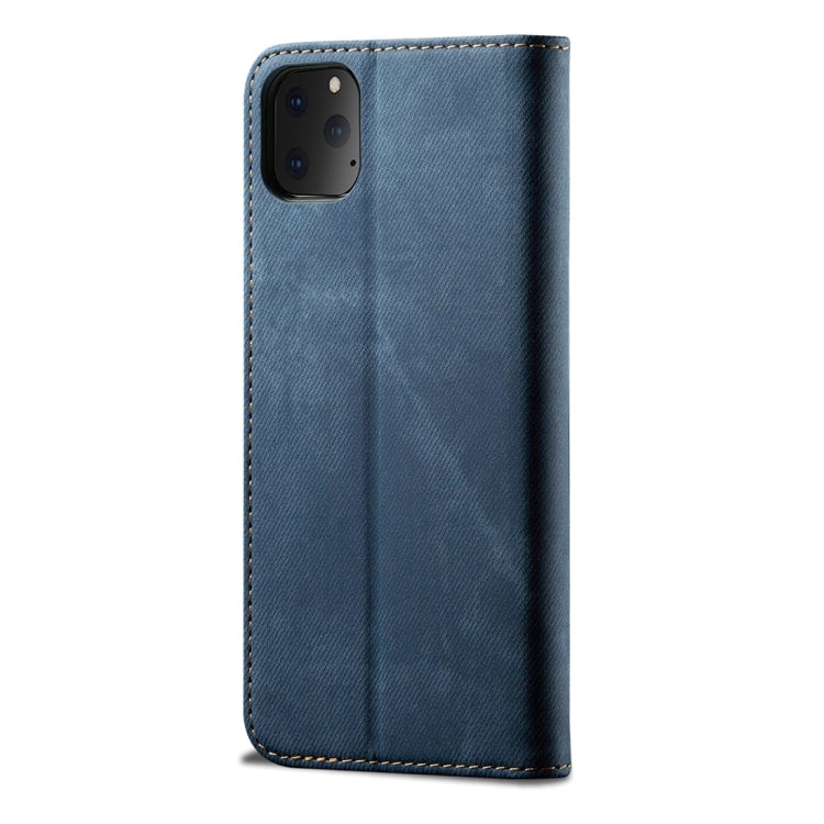 For iPhone 11 Pro Max Denim Texture Casual Style Horizontal Flip Leather Case with Holder & Card Slots & Wallet