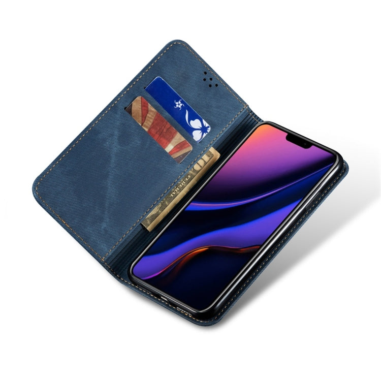 For iPhone 11 Pro Max Denim Texture Casual Style Horizontal Flip Leather Case with Holder & Card Slots & Wallet