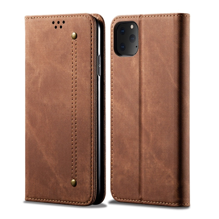 For iPhone 11 Pro Max Denim Texture Casual Style Horizontal Flip Leather Case with Holder & Card Slots & Wallet