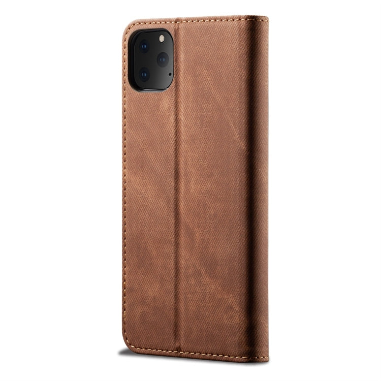 For iPhone 11 Pro Max Denim Texture Casual Style Horizontal Flip Leather Case with Holder & Card Slots & Wallet