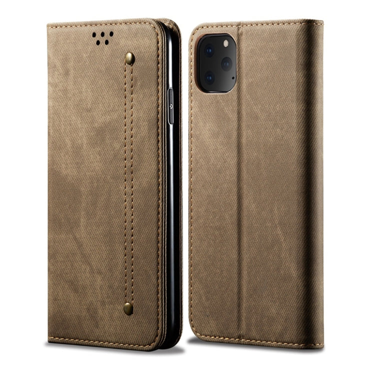 For iPhone 11 Pro Max Denim Texture Casual Style Horizontal Flip Leather Case with Holder & Card Slots & Wallet