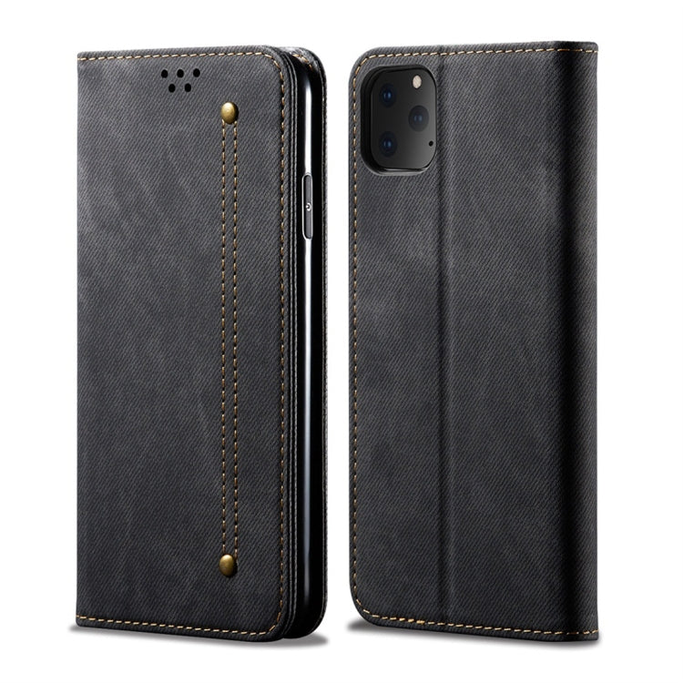 For iPhone 11 Pro Denim Texture Casual Style Horizontal Flip Leather Case with Holder & Card Slots & Wallet