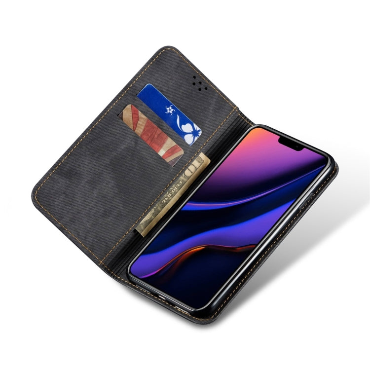 For iPhone 11 Pro Denim Texture Casual Style Horizontal Flip Leather Case with Holder & Card Slots & Wallet