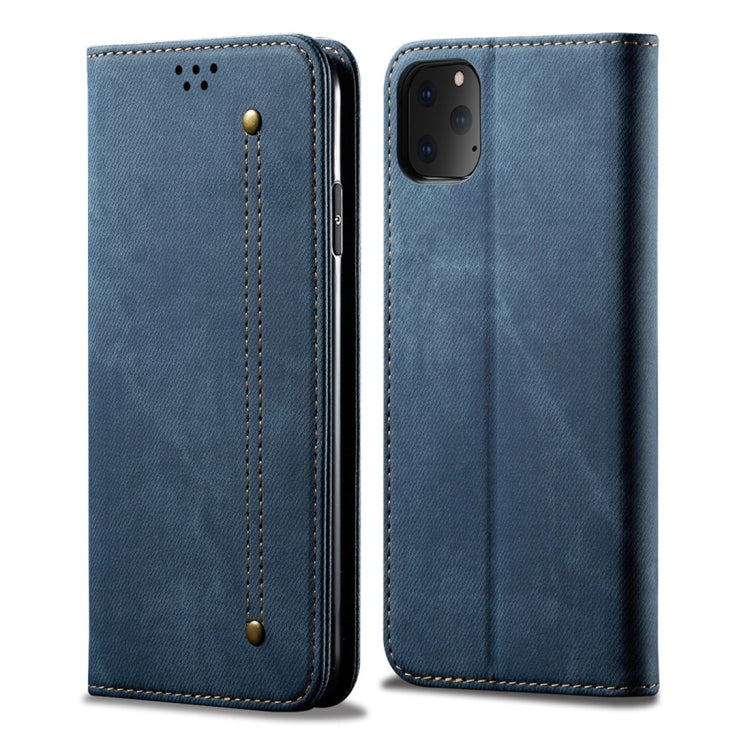 For iPhone 11 Pro Denim Texture Casual Style Horizontal Flip Leather Case with Holder & Card Slots & Wallet