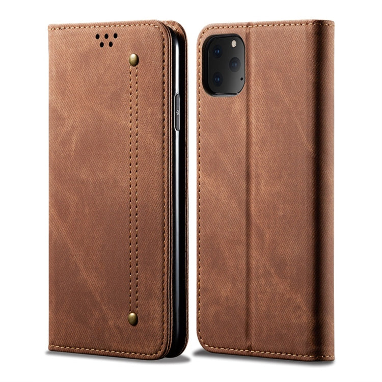 For iPhone 11 Pro Denim Texture Casual Style Horizontal Flip Leather Case with Holder & Card Slots & Wallet