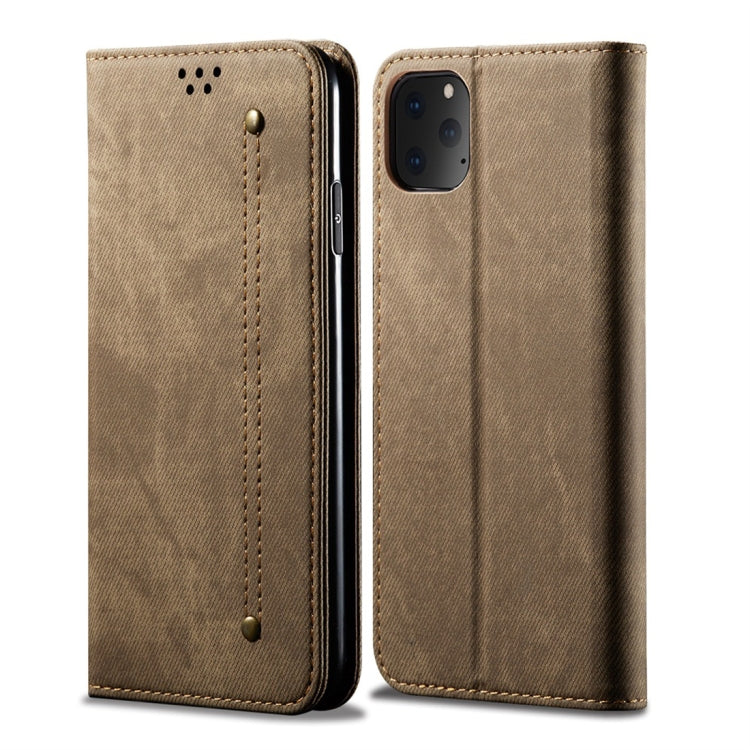 For iPhone 11 Pro Denim Texture Casual Style Horizontal Flip Leather Case with Holder & Card Slots & Wallet