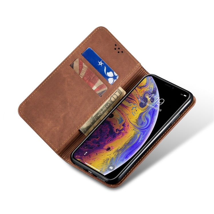 For iPhone XS Max Denim Texture Casual Style Horizontal Flip Leather Case with Holder & Card Slots & Wallet