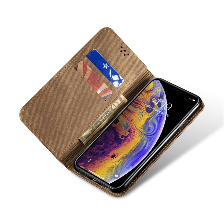 For iPhone XS Max Denim Texture Casual Style Horizontal Flip Leather Case with Holder & Card Slots & Wallet