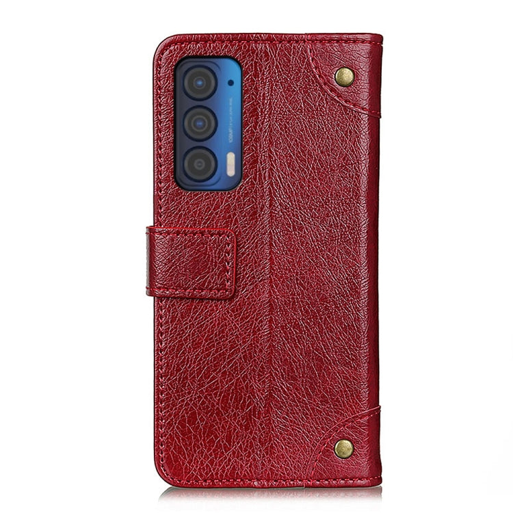 For Motorola Edge (2021) Copper Buckle Nappa Texture Horizontal Flip Leather Case with Holder & Card Slots & Wallet