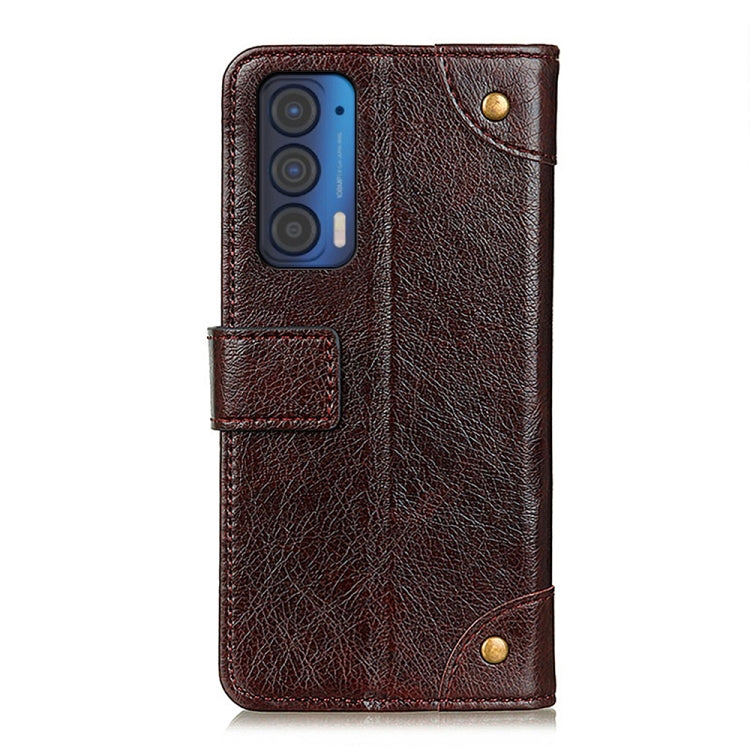 For Motorola Edge (2021) Copper Buckle Nappa Texture Horizontal Flip Leather Case with Holder & Card Slots & Wallet