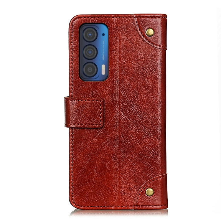 For Motorola Edge (2021) Copper Buckle Nappa Texture Horizontal Flip Leather Case with Holder & Card Slots & Wallet