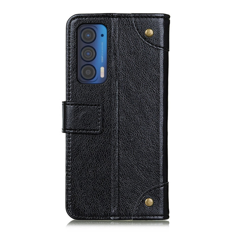 For Motorola Edge (2021) Copper Buckle Nappa Texture Horizontal Flip Leather Case with Holder & Card Slots & Wallet